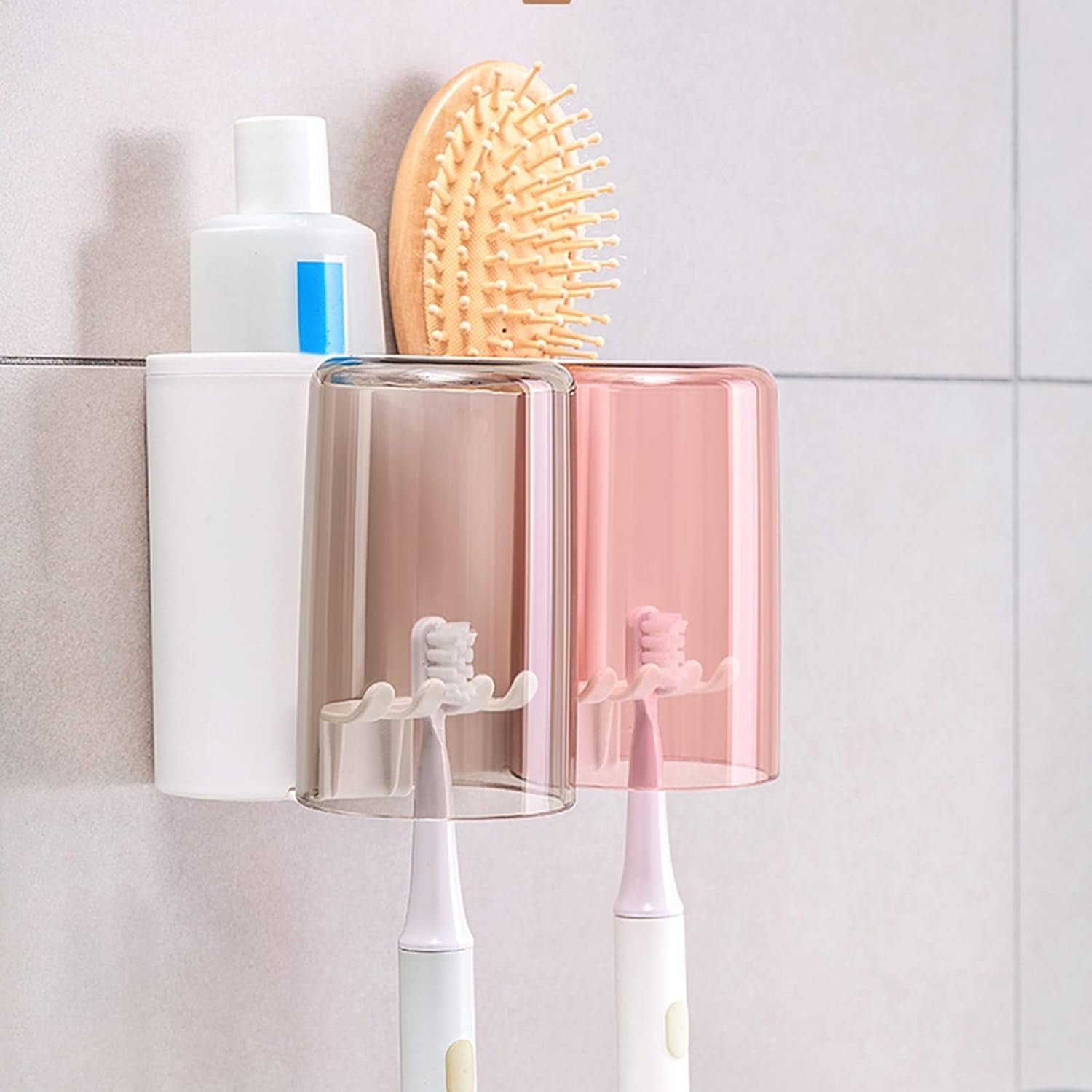 Wall Mount Toothbrush Holder with 3 & 2 Cups Automatic Toothpaste Holder Multi-Functional Kids Favorite Candy Toothbrush Holder Bathroom Accessories Organizer Rack Wall Mount Toothbrush Holder with 3 & 2 Cups Automatic Toothpaste Holder Multi-Functional Kids Favorite Candy Toothbrush Holder Bathroom Accessories Organizer Rack